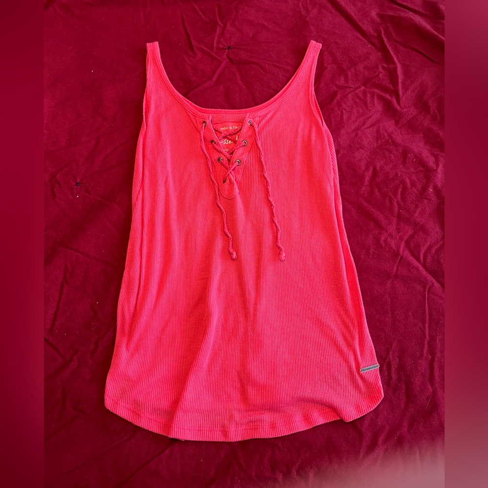 Pink Adjustable Lace Tank